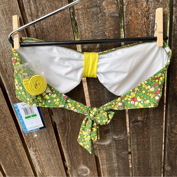 Splendid Swim Wear Yellow Bandeau Bikini Top NWT Sz L - Picture 2 of 14